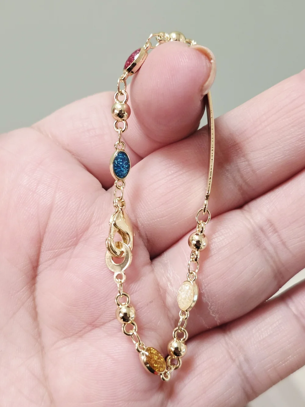 14k Gold Plated Multi-Color ID Bracelet for Baby